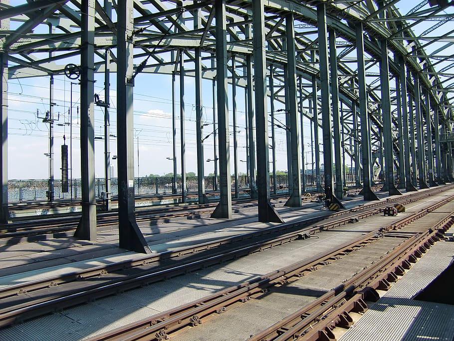 cologne, railway, seemed, train, catenary, hohenzollern bridge HD wallpaper