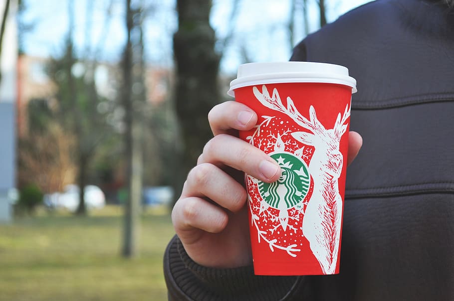 beverage, coffee, cup, hand, hot beverage, latte, starbucks HD wallpaper