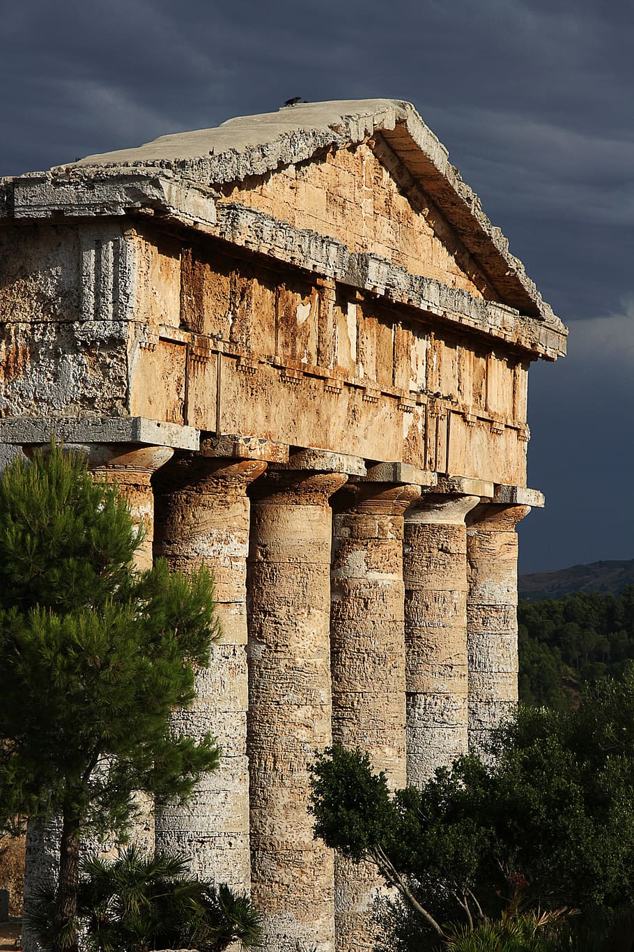 segesta, sicily, temple, landscape, architecture, built structure HD wallpaper