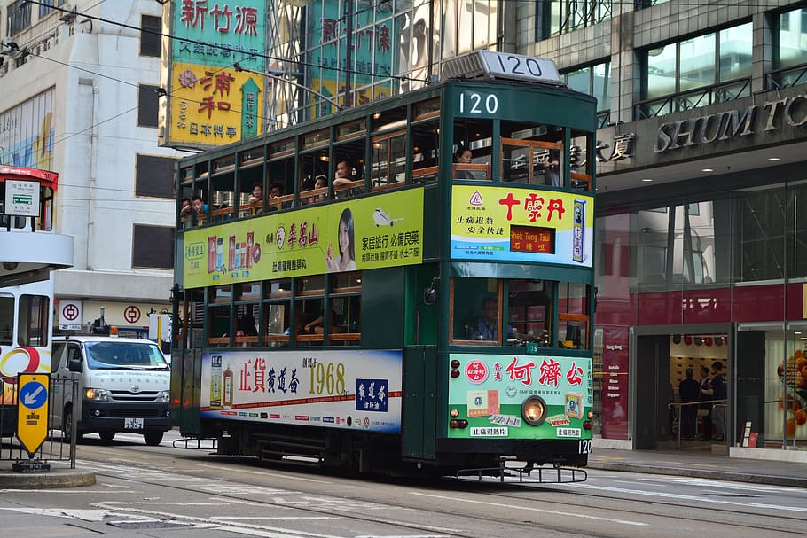 hongkong, tram, train, railway, asia, tourism, tourist, hk, HD wallpaper