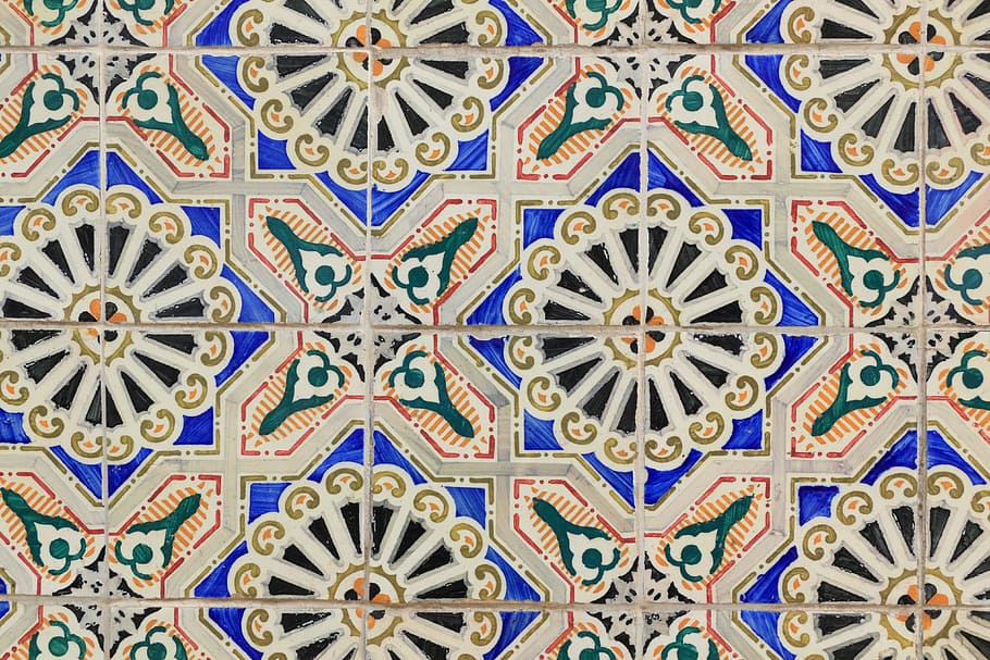 Ceramic, Portugal, Tiles, Wall, Covering, regular, pattern, HD wallpaper