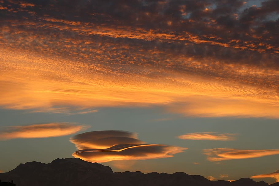 clouds during sunset, view of gray and blue cloudy sky, cloudscape HD wallpaper