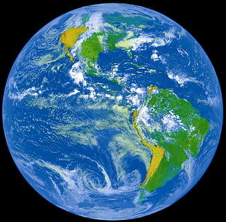 planet Earth illustration, space, satellite, sphere, blue marble HD wallpaper