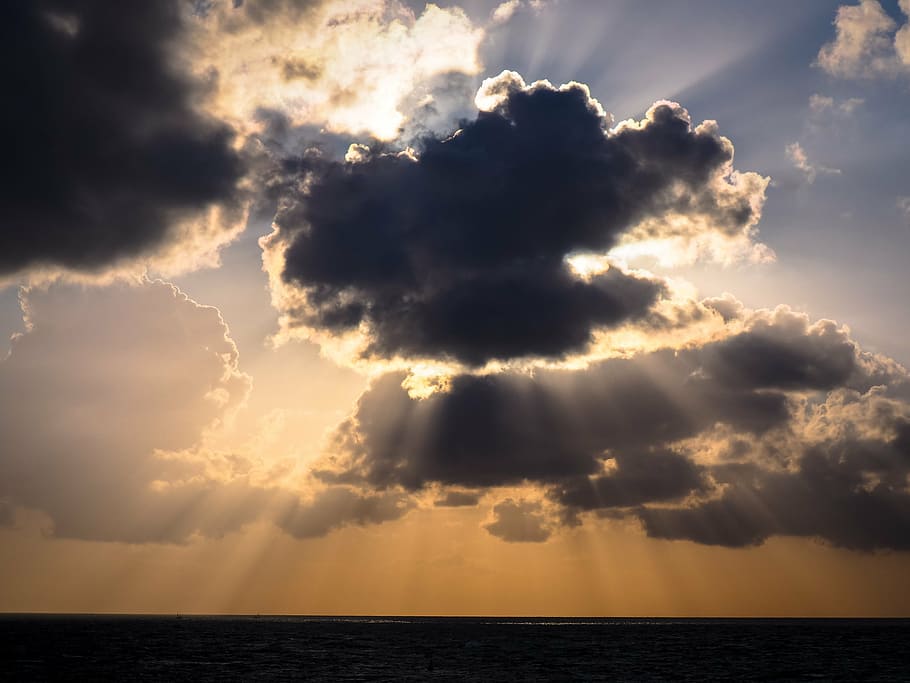 clouds, abendstimmung, sunset, sky, romance, evening sky, afterglow HD wallpaper