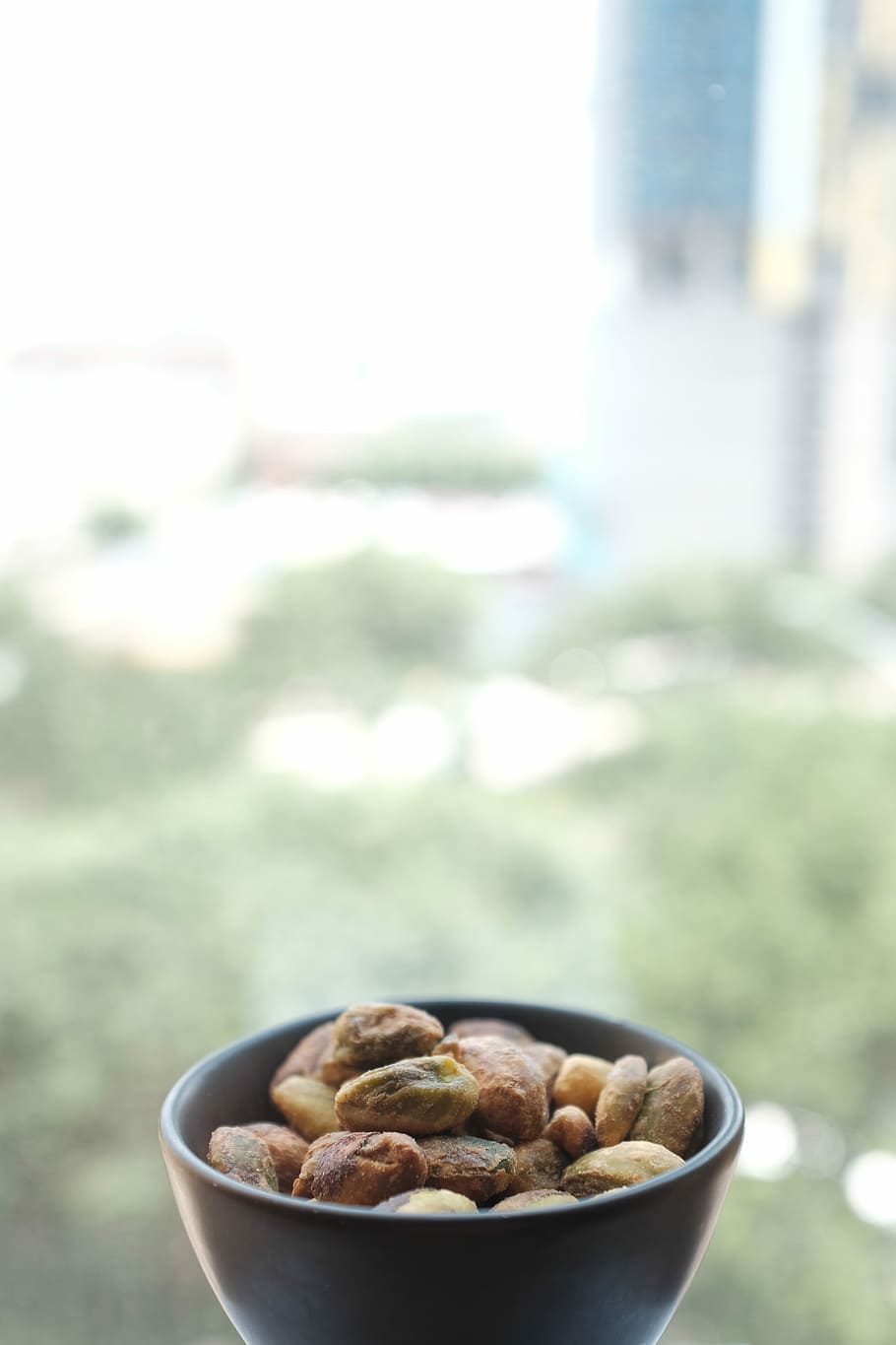 nuts on white ceramic container, food, bowl, close-up, gourmet HD wallpaper