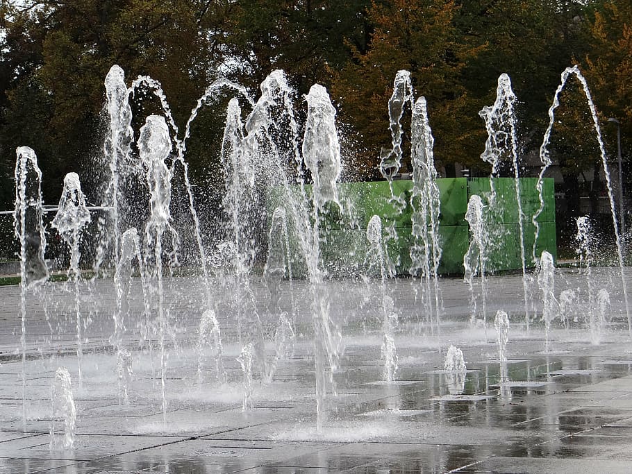 fountain, drip, water, colmar, rapp space, inject, motion, nature HD wallpaper