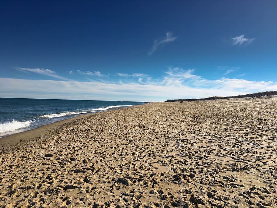 Beach, Sand, Ocean, Sea, Travel, sky, water, nature, sun, blue HD wallpaper