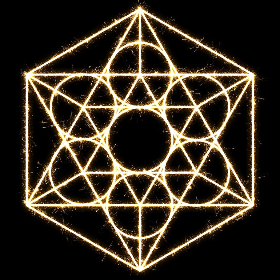 six edges symbol illustration, sacred geometry, energy, spiritual, HD wallpaper