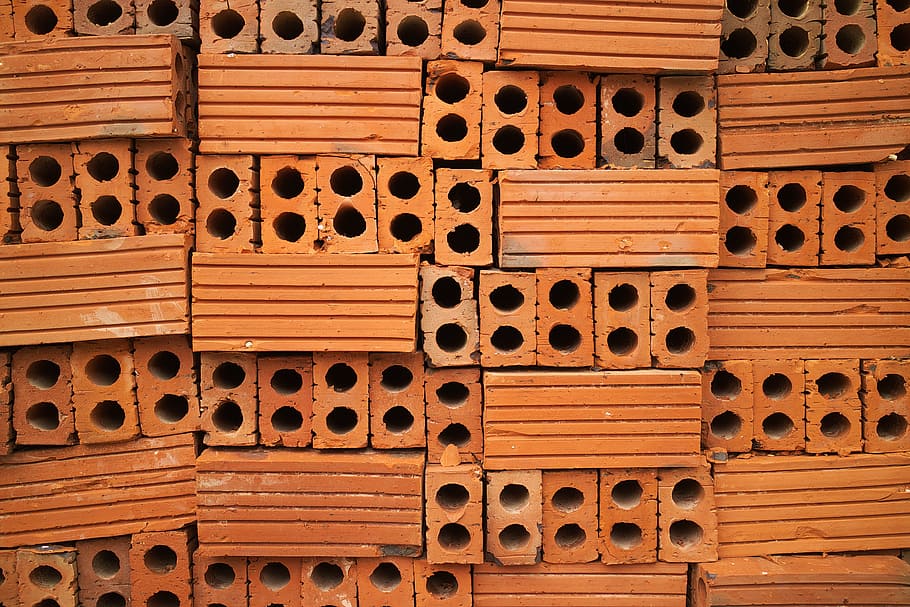 texture, bricks, stacked, structure, backgrounds, no people HD wallpaper