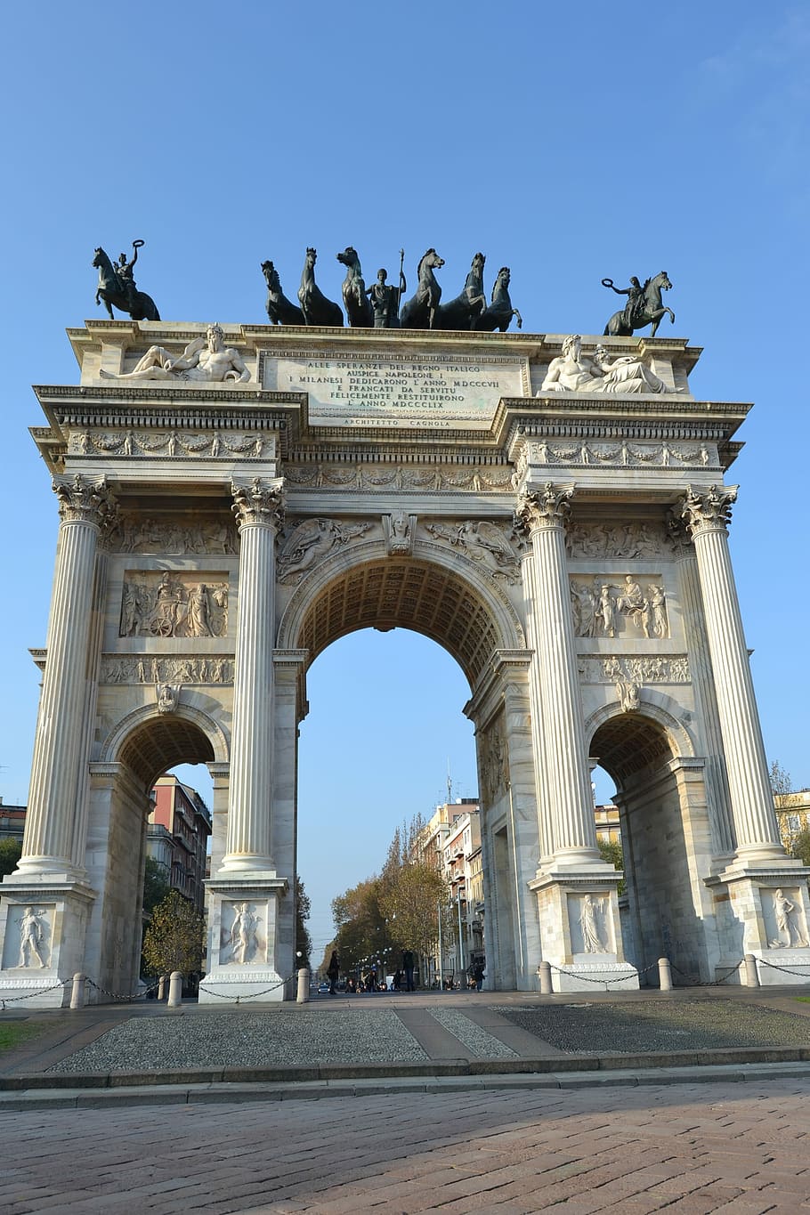 Italy, Milan, Sempione Park, arch of triumph, arch of peace, HD wallpaper
