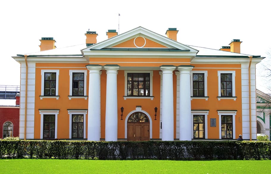 building, historic, architecture, neo-classical, walls, orange HD wallpaper