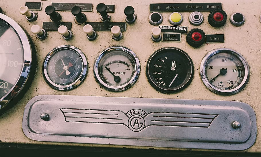 bus, auto, oldtimer, autobus, classic, car, control panel, mode of transportation HD wallpaper