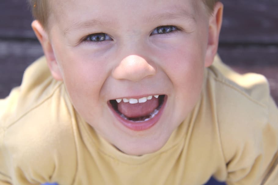 child opening his mouth, joy, fun, poland, portrait, a smile HD wallpaper