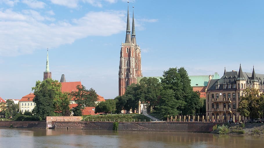 wroclaw, river, view, built structure, architecture, building exterior HD wallpaper