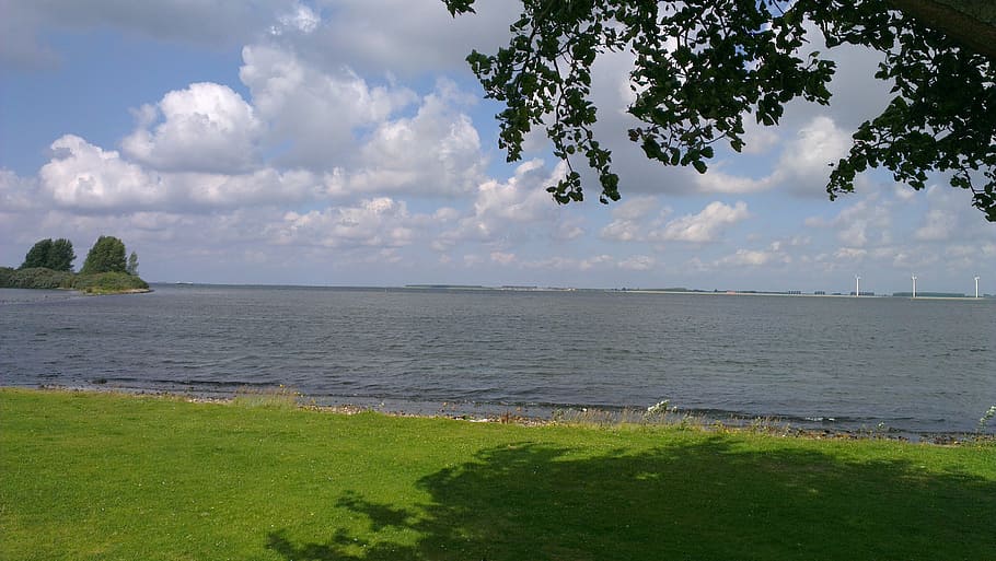 grevelingen, water, blue, nature, landscape, holiday, clouds HD wallpaper