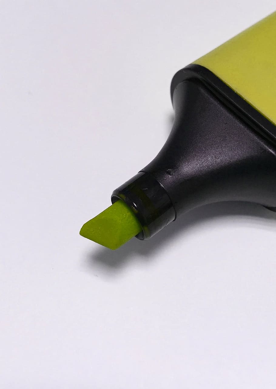 green highlighter, office, material, leave, pen, paper, colorful HD wallpaper