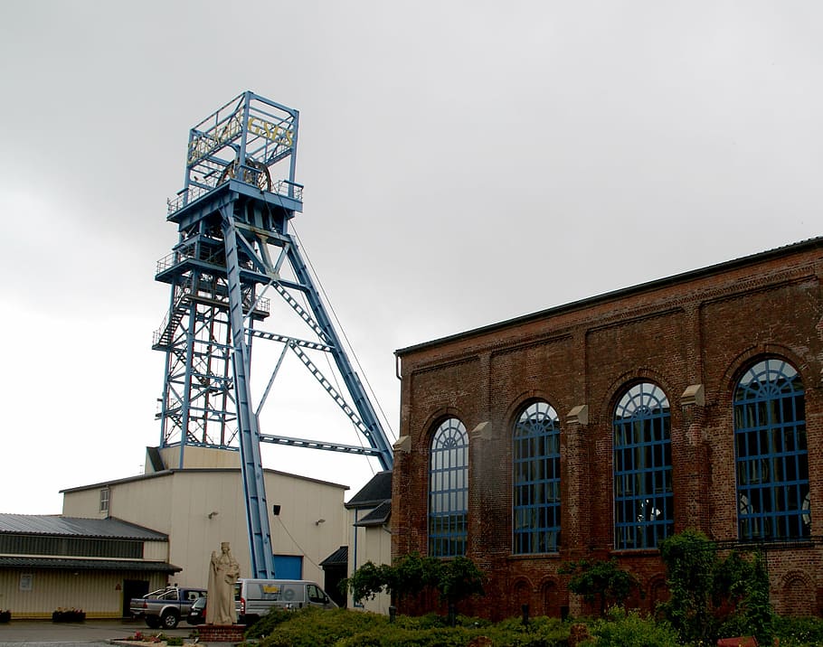 headframe, sondershausen, mine, thuringia germany, steel scaffolding HD wallpaper