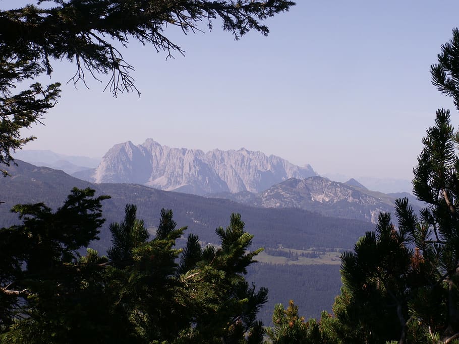 mountains, panorama, trees, plant, sky, beauty in nature, tranquil scene HD wallpaper
