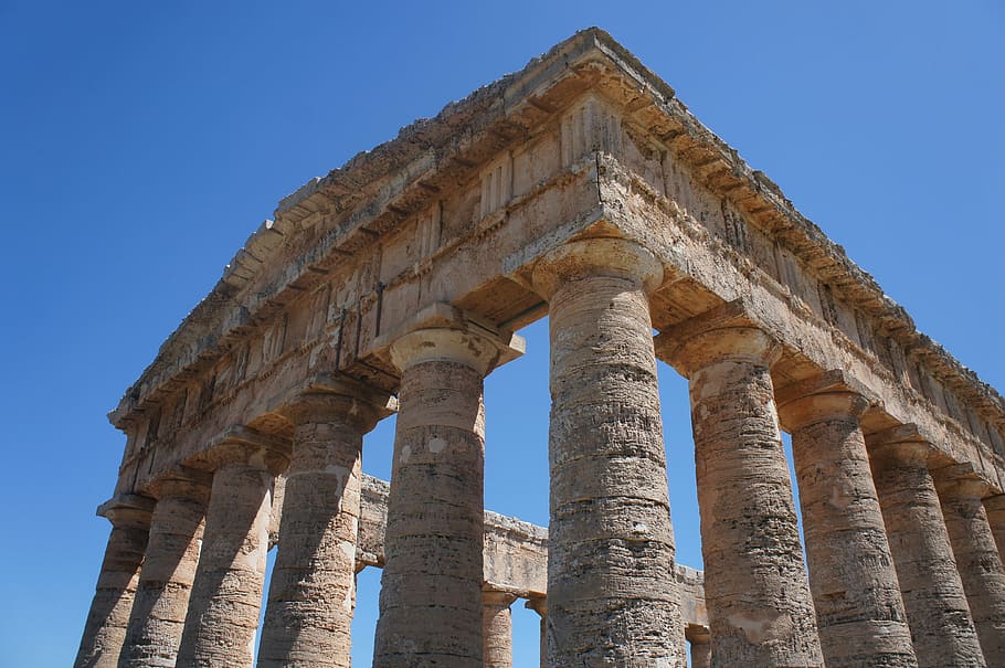 ruins, temple, sicily, architecture, history, the past, ancient HD wallpaper