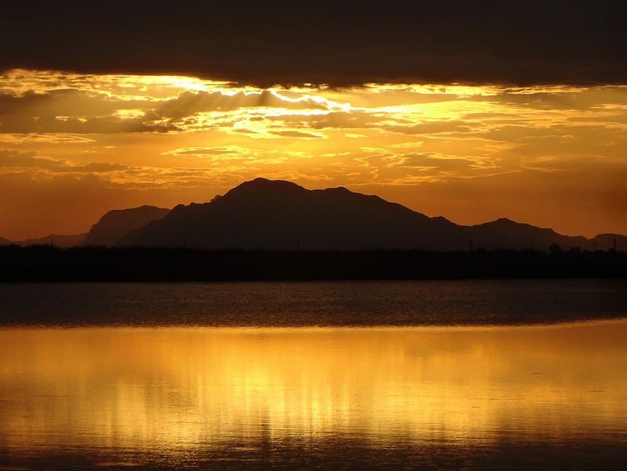 Sunset, Beautiful, Lagoon, Saltworks, nature, dusk, landscape HD wallpaper