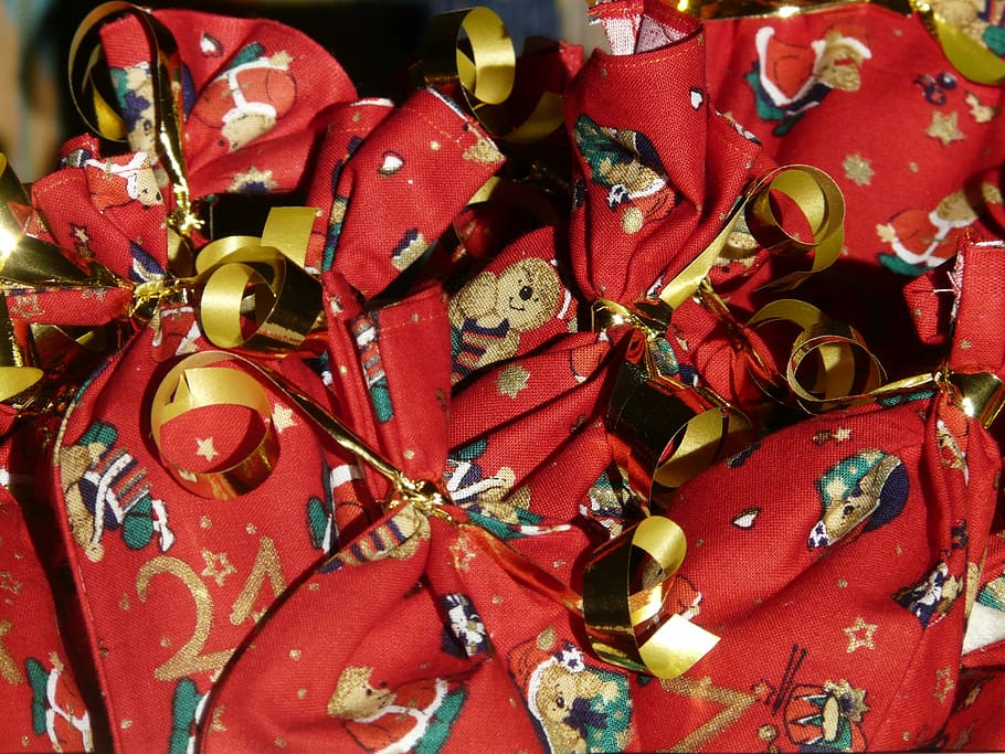 Advent Calendar, Packed, nicholas, made, bag, red, full frame HD wallpaper