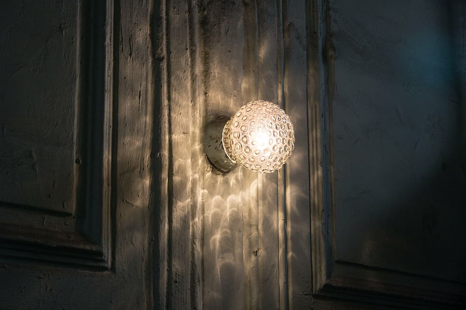 photography of white sconce, lamp, entrance, pattern, light HD wallpaper