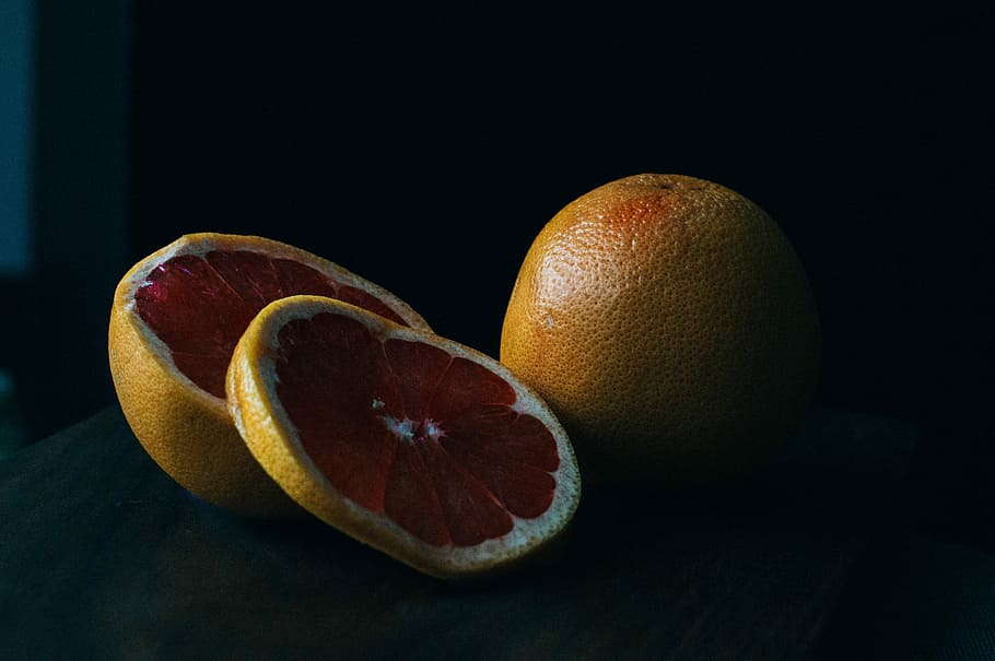 Grapefruit, citrus, dark, minimal, minimalistic, simple, simplistic HD wallpaper