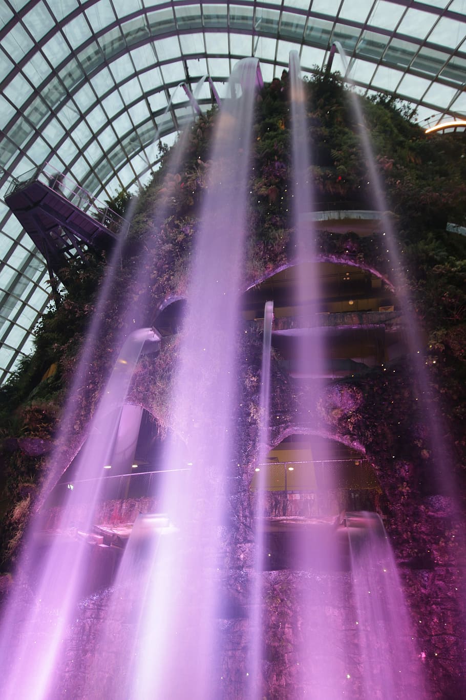 waterfall, light, landscape, scenic, indoor, view, scenery HD wallpaper