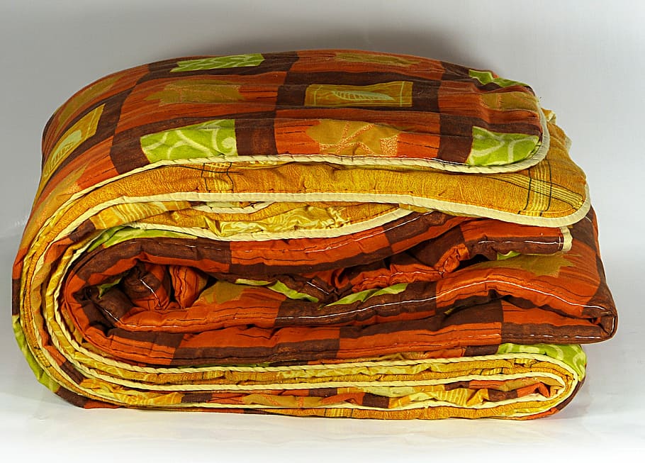 Coverage, Blanket, Bedding, Orange, yellow, sleep, food and drink HD wallpaper