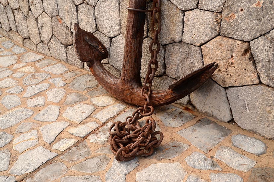 anchor, stainless, old, rusted, port, maritime, iron, metal HD wallpaper