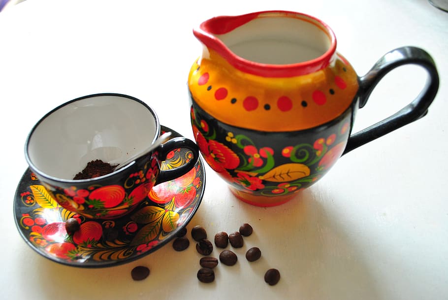tableware, coffee, set, cup, mug, drink, ceramics, indoors HD wallpaper
