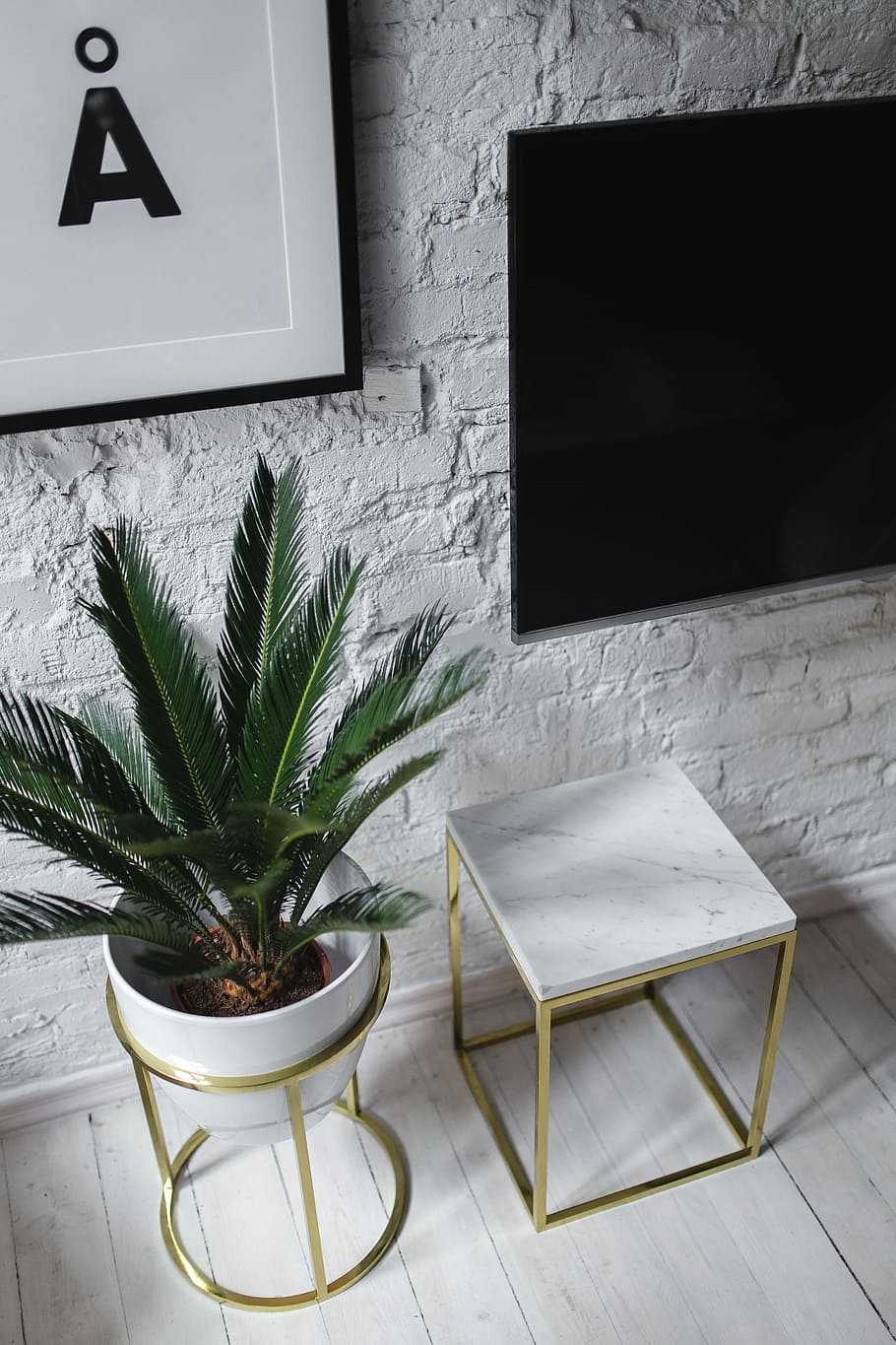 Living Room With Scandi Interior Design, Un'common Marble Table HD wallpaper
