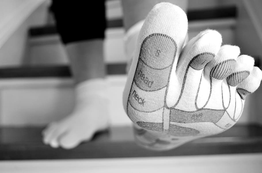 white and gray sock, stairs, feet, socks, stocking, woman, get off HD wallpaper