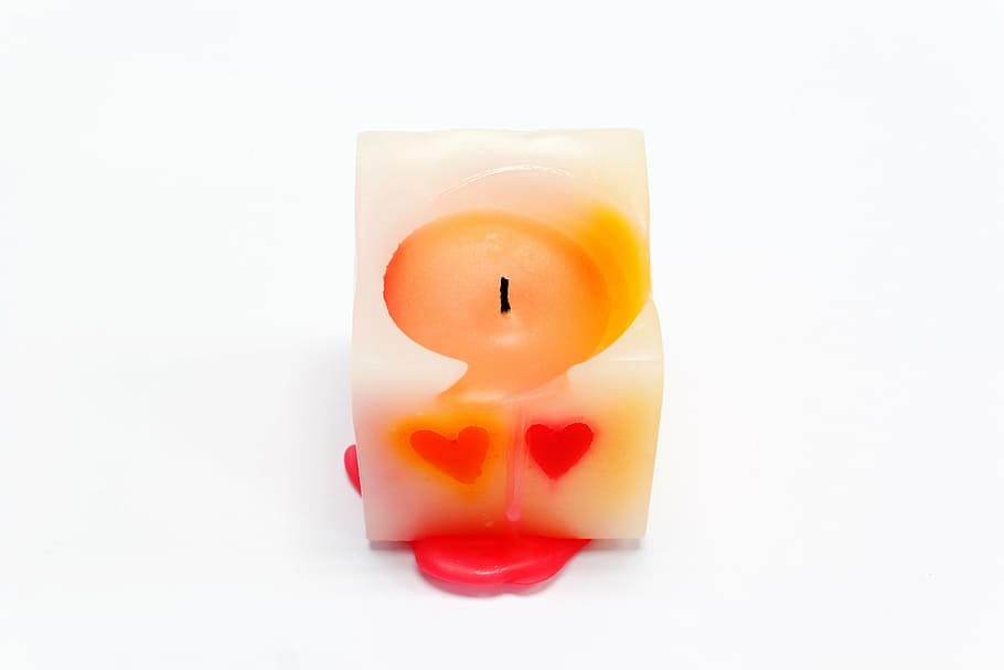 candle, light a candle, wax, studio shot, white background HD wallpaper