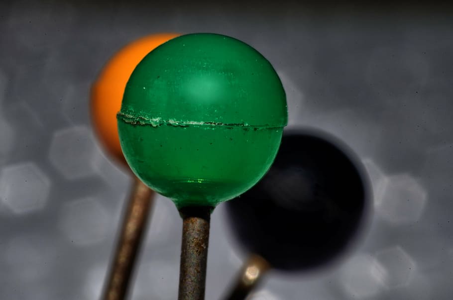 pin, pinhead, macro, needle, sphere, close-up, green color HD wallpaper