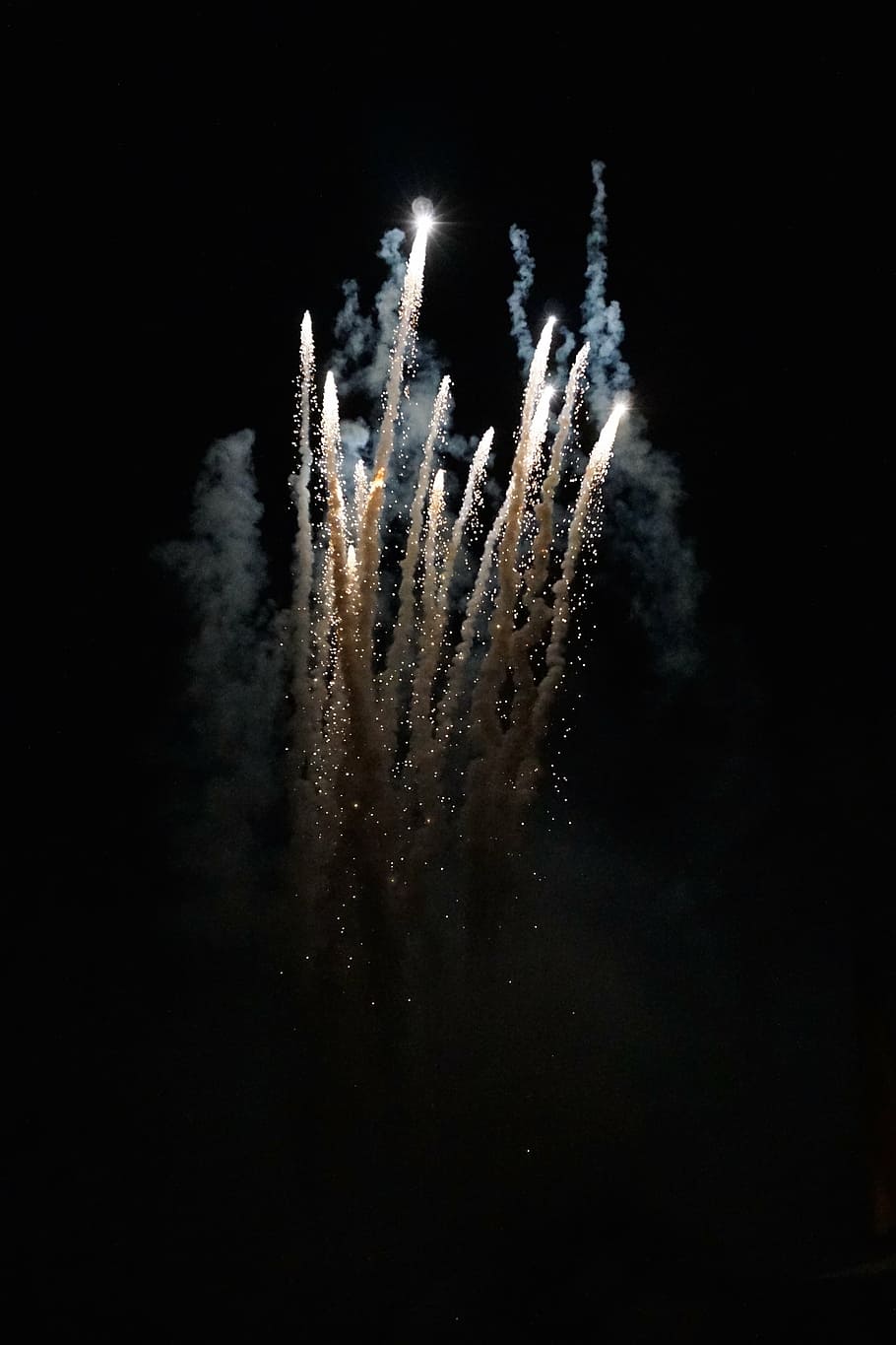 fireworks during nighttime, lights, rocket, explosion, shower of sparks HD wallpaper