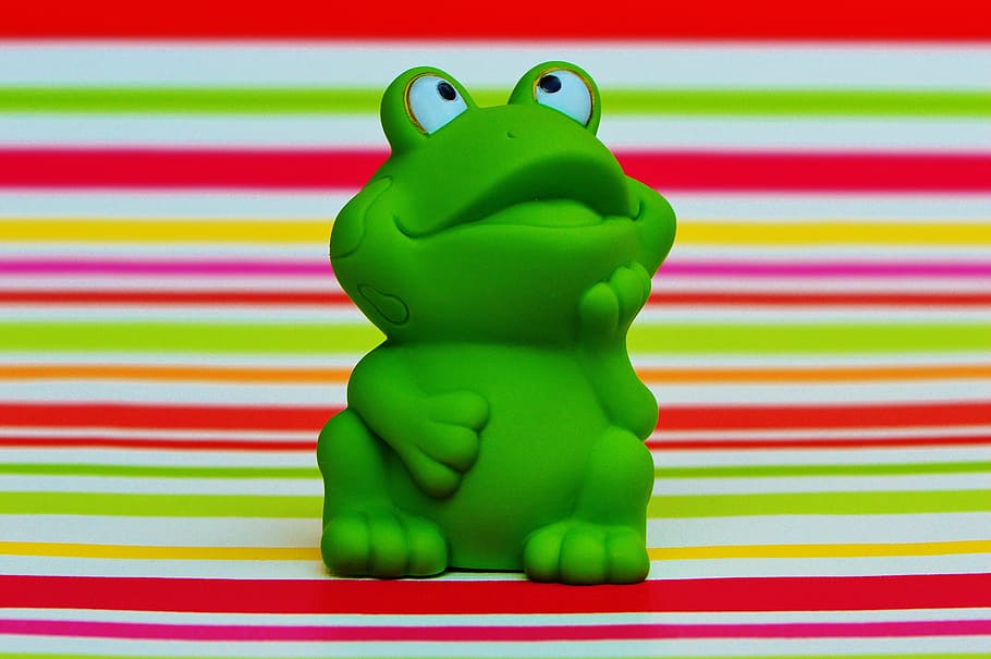 frog, rubber, funny, cute, sweet, stripes, summer colors, cheerful HD wallpaper