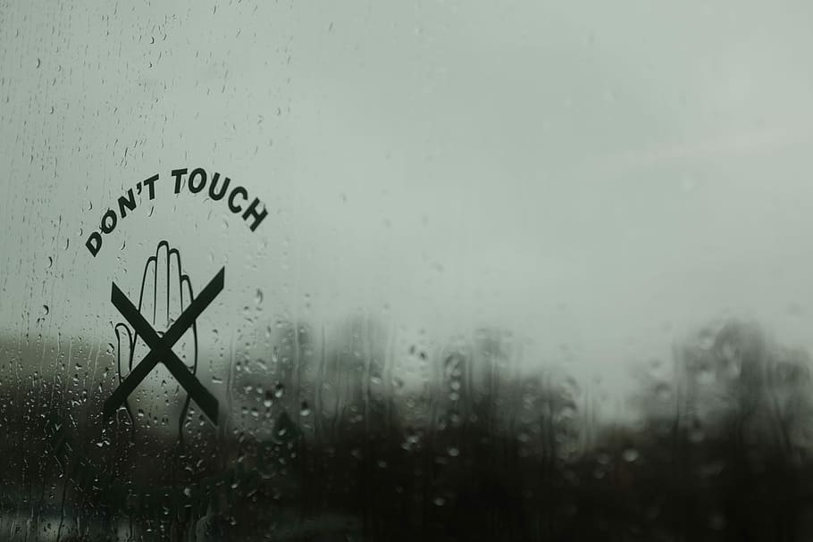 wet glass panel, window, sign, rain, raindrop, signage, communication HD wallpaper