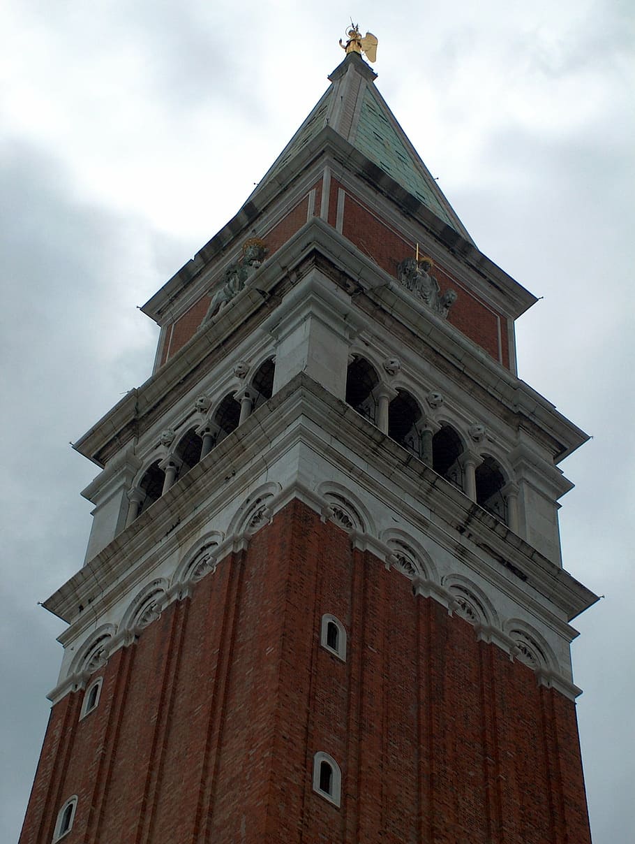tower, venice, church, low angle view, architecture, building exterior HD wallpaper