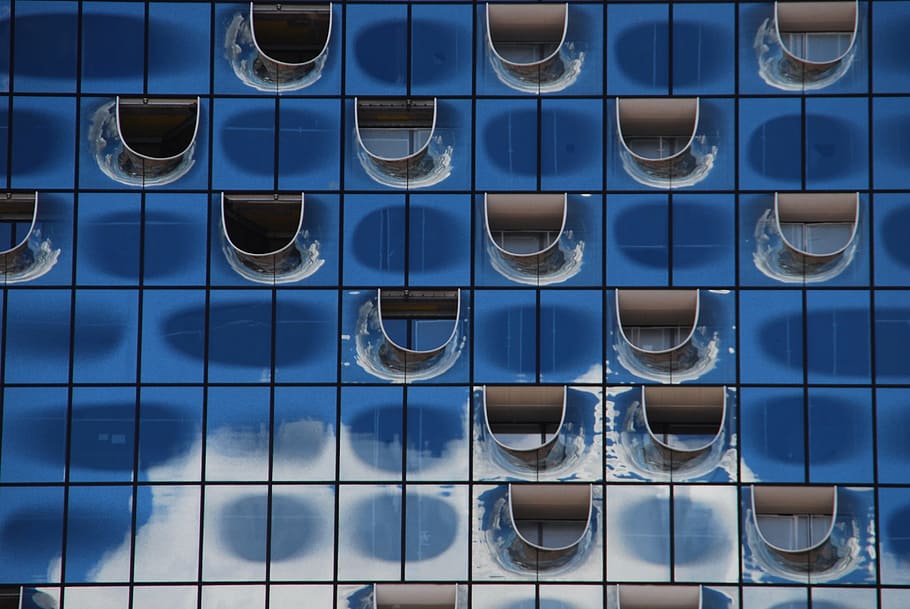 Window, Hamburg, Architecture, Modern, glass, elbe philharmonic hall HD wallpaper
