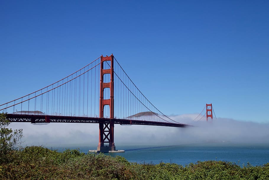 Golden Gate Fog, Golden Gate Bridge, San Francisco, structure HD wallpaper