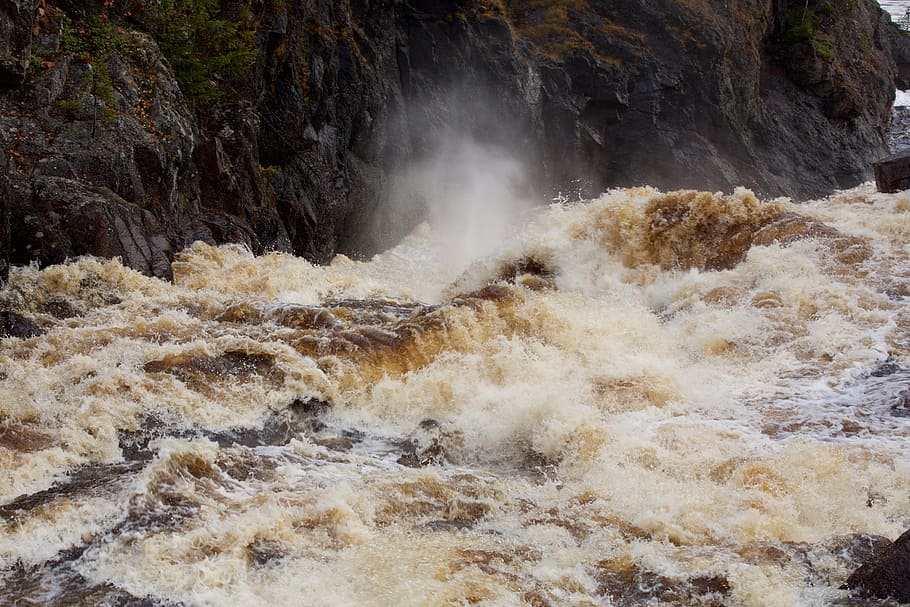 wave, water, current, river, nature, rock, scenics - nature HD wallpaper