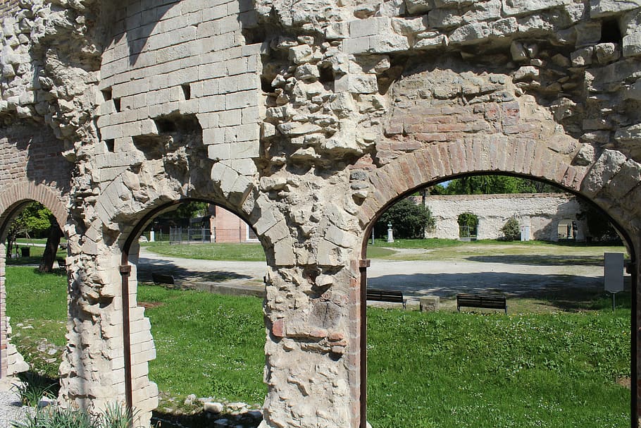 roman arena in padova, ruins, archi, antiquity, romans, romano, HD wallpaper