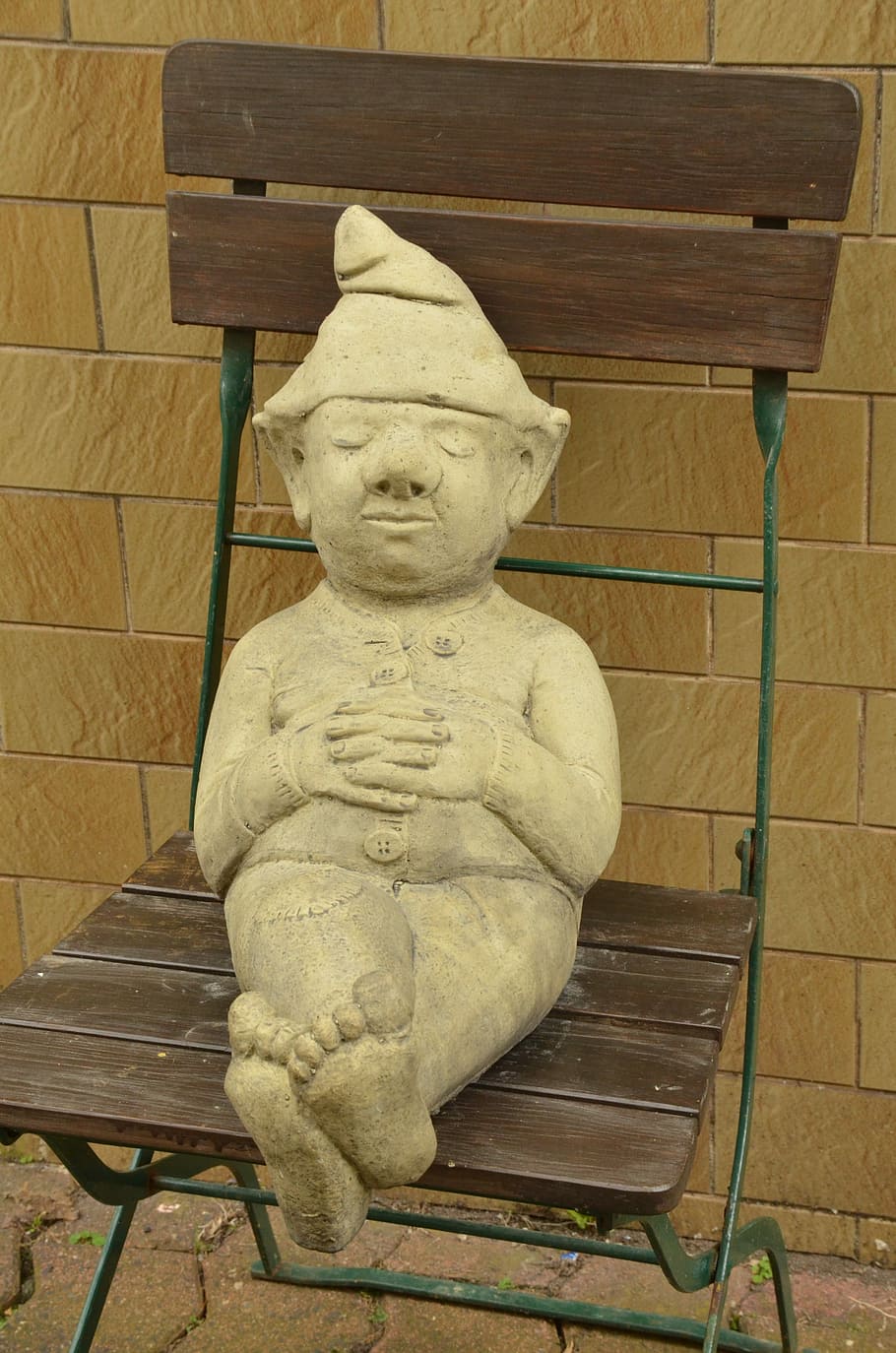 Image, Gnome, Sleep, Lazy, Chair, Sit, rest, statue, sculpture HD wallpaper