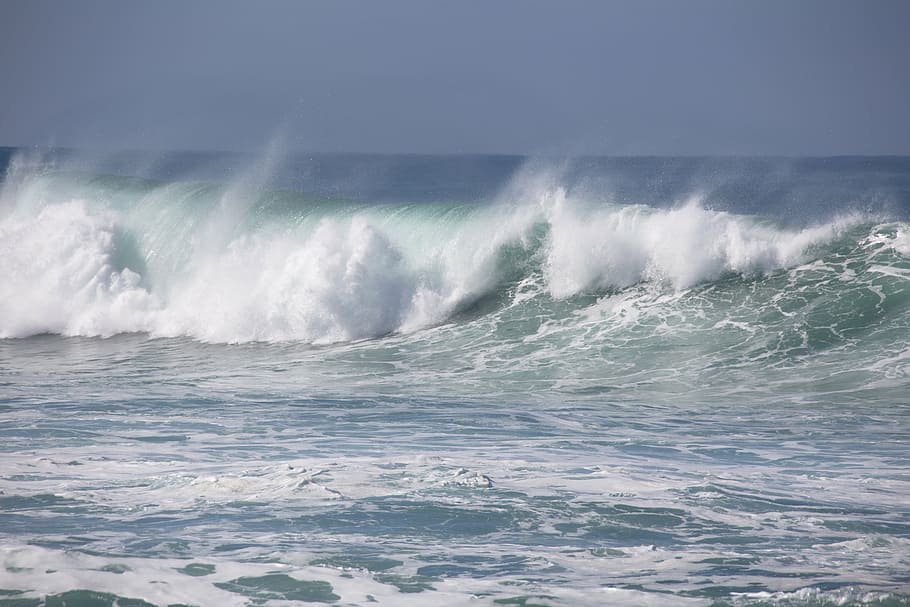 sea, wave, water, surf, power in nature, motion, beauty in nature HD wallpaper