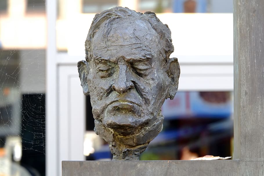 Sculpture, Head, Face, Statue, stone figure, art, man, plastic HD wallpaper