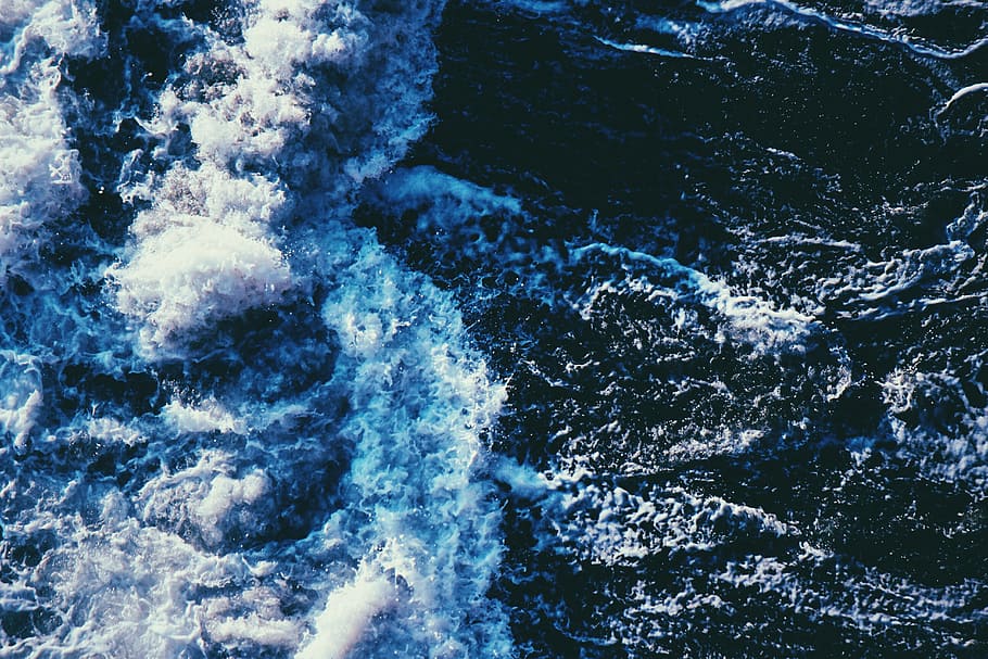 ocean, sea, water, waves, beach, full frame, motion, beauty in nature HD wallpaper