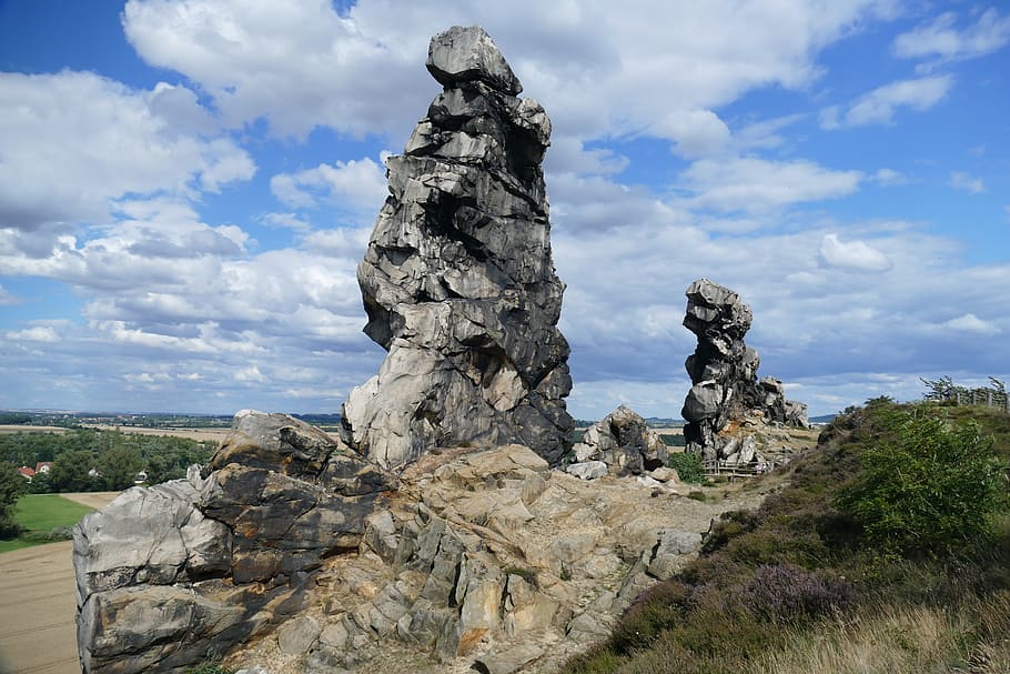 sandstone rocks, viewpoint, devil's wall, cliff, landscape HD wallpaper