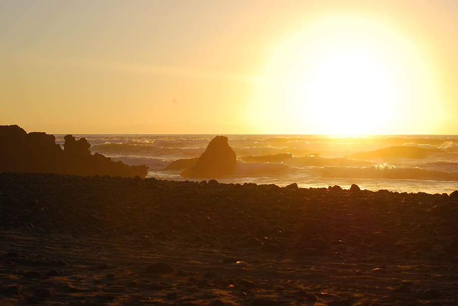 sunrise, maroco, sea, sky, scenics - nature, sunset, beauty in nature HD wallpaper