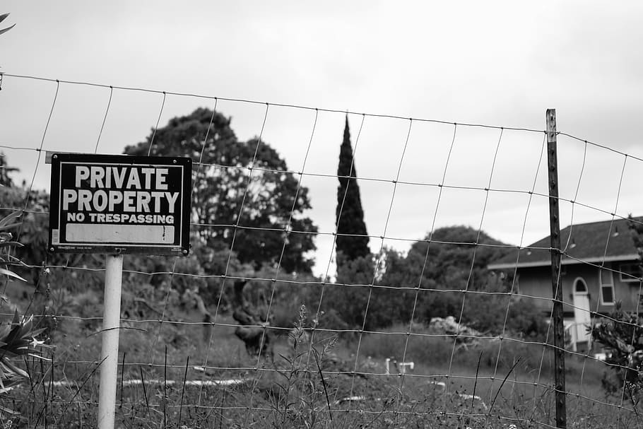 fence, house, private, property, estate, home, sign, land, landscape HD wallpaper